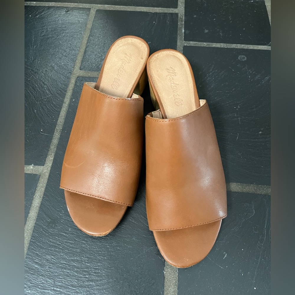 Madewell open toe leather mules size 7.5